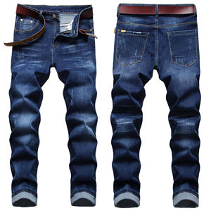 Vente en gros Jeans d'extérieur à poches latérales en jean pour hommes pantalons longs crayon à fermeture éclair vêtements pour hommes pantalons décontractés Jeans décontractés OEM - Product Image 2
