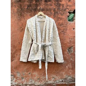 2022 New Collection Unique Indian Cotton Soft Velvet Applique Cutwork Jacket Quilted Printed Summer Bohemian Style Coat Perfect - Product Image 2