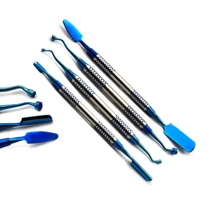 Implante dental PRF azul titânio osso enxerto portador espátula instrumentos kit 4 peças cirurgia cirúrgica compactador portador