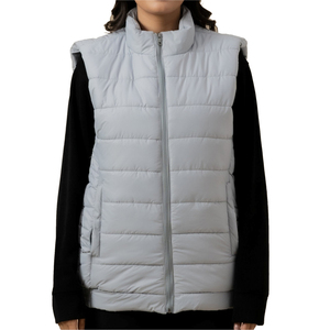 Chaleco Acolchado para Mujer, Otoño-Invierno 2025, Relleno de Poliéster, Cuello Camisero, Informal, Cortavientos, Tallas Grandes - Product Image 5