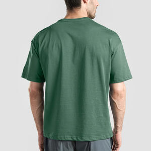 OEM Heavyweight Drop-Shoulder hombres Camiseta 100% algodón logotipo personalizado 250GSM suave liso algodón Crop Boxy Fit camisetas - Product Image 4