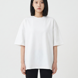 T-shirt blanc personnalisé pour femmes, coupe ample, de haute qualité, en coton, surdimensionné, vêtements pour femmes, t-shirt à épaules tombantes - Product Image 4