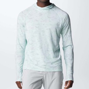 Camisas de pesca de manga larga con protección solar para hombre, UPF 50, ligeras, impermeables, sublimación, Anti Uv, con capucha, ropa de pesca - Product Image 1
