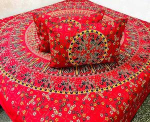 Hand made Bedsheet with two <b>Pillow</b> Covers 100% Cotton Bedsheet for Hotels Uses New light luxury washed cotton Bedsheet - Product Image 3