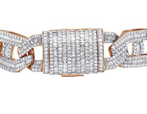 Exclusive 11.1 CT Moissanite Round Baguette Cut Gold Plated Iced Out Hip Hop Bracelet for <b>Men</b> in 925 Sterling <b>Silver</b> - Product Image 6