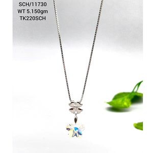 Vente en gros de chaîne de collier avec pendentif en cristal en argent sterling 925 de design moderne bijoux de luxe pour filles - Product Image 2