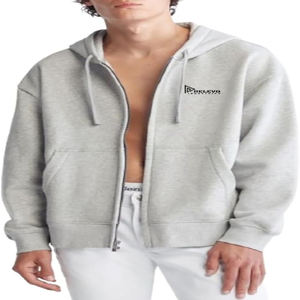 Gray Color Custom Design Embroidery Logo 100% Cotton French Terry Breathable Design <b>Men</b> <b>Zipper</b> <b>Hoodie</b> Comfortable Size - Product Image 1