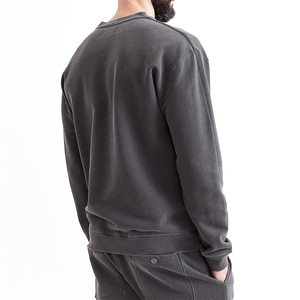 APPAREL ARENA Conjunto Deportivo de Invierno para Hombre, Color Gris Oscuro, 100% Algodón, Sudadera de Cuello Redondo, Pantalones con Cordón, Color Sólido, Secado Rápido - Product Image 3