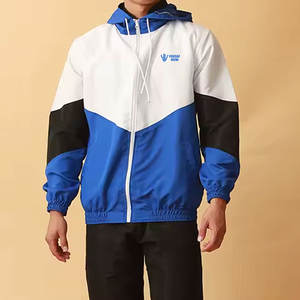 Conjunto de chándal de nailon con cremallera y bordado personalizado, conjunto de chándal para correr, bloques de color de nailon con pantalón de chándal, chándales cortavientos para hombre - Product Image 4