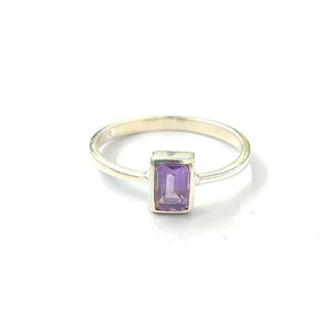 Minimalist Everyday Wear 925 <b>Silver</b> Fine Jewelry Amethyst Gemstone <b>Ring</b> for Unisex Gifts Wedding, Parties - Product Image 1