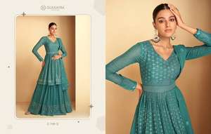 Mejor Tela Última Colección Excelente Desgaste Nuevo Diseñador Georgette Salwar Kameez Con Bordado Trabajo Exportador Mundial - Product Image 2