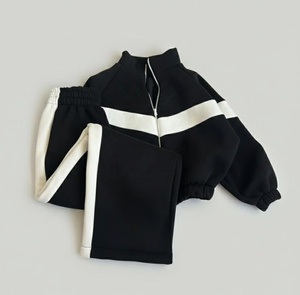 <b>Women</b> Black White Solid Plus Size Hip Hop Tracksuit Full Sleeve Half-<b>Zip</b> Sporty Regular Fit Winter Wear with Side Pockets - Product Image 1