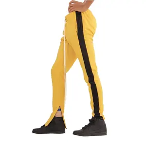 Joggers spor pantolon kontrast yan şerit uzun İpli özel mens eşofman altları