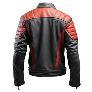 2025 Meilleure veste en cuir véritable anthracite pour hommes Style motard imperméable et respirant - Product Image 2