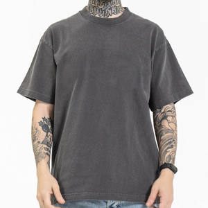 Venta al por mayor de camisetas gráficas personalizadas camisetas impresas de los hombres de impresión de pantalla de seda de la vendimia desgastada lavado ácido camiseta para hombres - Product Image 4