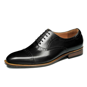 Chaussures pour hommes en cuir de vachette de couleur claire gravées, originales, luxueuses, décontractées, formelles, de style Oxford - Product Image 5