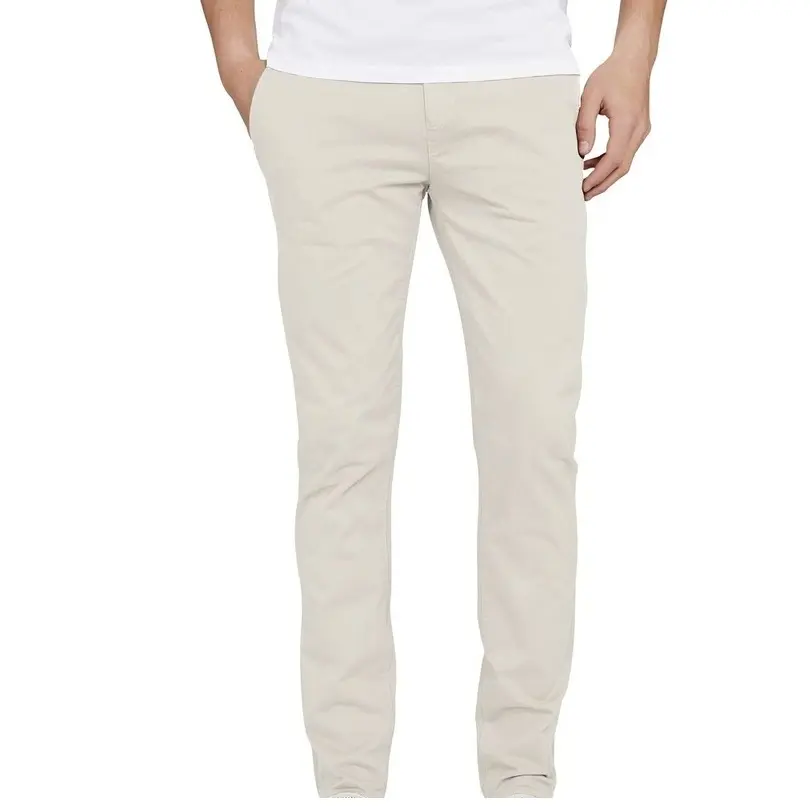 Hete Verkoop Effen Witte Kleur Katoenen Spandex Heren Chino Broek Tactische Ademende Jongens Werkkleding Zakelijke Jurk Chino Broek