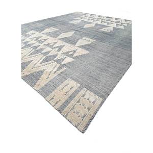 Alfombras de Lana Anudadas a Mano con Diseño Geométrico Azul Tomillo, Rectangulares de 9x12, para Sala de Estar y Decoración de Pasillos - Product Image 2
