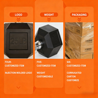 Mancuernas Hexagonales Recubiertas de Hierro Fundido Comerciales de 10 kg/15 kg/20 kg, Negras/Plateadas, Equipo de Gimnasio de Peso Libre para Ejercicio, Set de Fitness