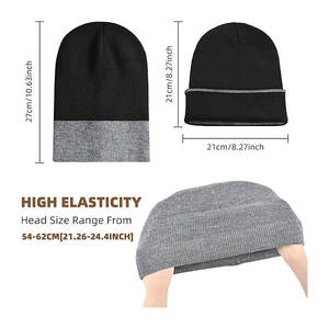 Gorros con puños acrílicos superventas con logotipo personalizado Gorro de hombre Gorro de punto Jacquard Gorras de invierno - Product Image 5