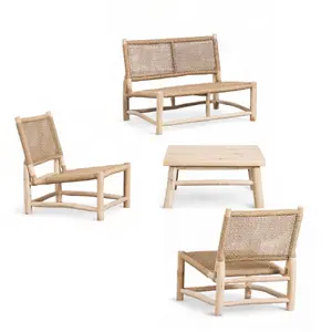 Lussuoso giardino tropicale set divano Boho set 211 + 1 per Teak legno soggiorno set di mobili da giardino per Hotel mobili da esterno