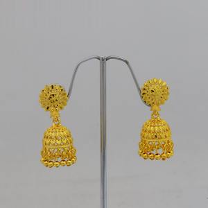 Pendientes de estilo Jhumka chapados en oro de diseño tradicional, pendientes Jumkha de un paso de la mejor calidad para pendientes especiales africanos de Dubái - Product Image 2