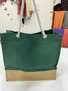 Venta al por mayor de bolsas de lona de algodón impresas personalizadas ecológicas y yute tejido hecho en La India para compras y promociones en la playa - Product Image 3