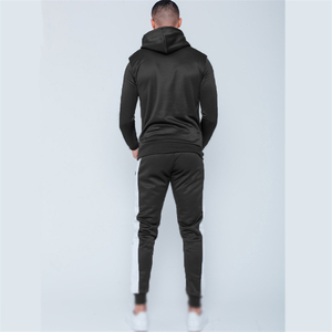 2025 Top Design Slim Side Stripe Jogging Suit Deportes Diseño personalizado Chándales para hombres OEM Chándal personalizado - Product Image 6