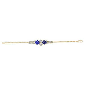 Pulsera de tenis de piedra austriaca azul Eugenia, accesorio de moda 1401709 chapado en oro - Product Image 1