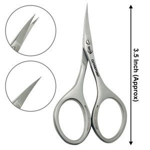 Ciseaux à ongles professionnels en acier inoxydable courbés de 3,5 pouces, ciseaux à cuticules de précision à pointe arrondie pour manucure et pédicure de haute qualité - Product Image 1