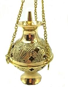 Brûleur d'encens en laiton tendance avec chaîne suspendue Désodorisant brûleur d'encens en métal pour - Product Image 3