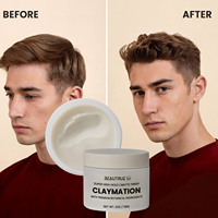 Pâte coiffante mate à tenue forte à base d'eau pour hommes, contrôle flexible, cire modelante, pâte de barbier