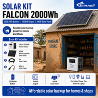 Kit Générateur Solaire Portable Sharxell Falcon 2000Wh, Station d'Énergie 1000W avec Panneau Solaire 400W pour la Maison, le Magasin et les Secours d'Urgence
