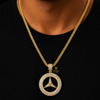 Pendentif Couronne Entièrement Sertie de Diamants en Argent Sterling 925 avec Moissanite, Bijoux Hip Hop pour Rappeurs, Vente en Gros, Bijoux Personnalisés