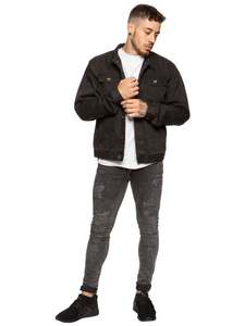 Chaqueta vaquera con cuello levantado de alta calidad para hombre personalizable 100% algodón Casual Invierno bajo MOQ XL tamaño High Street Style - Product Image 3