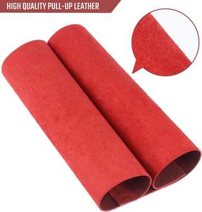 Feuilles de cuir rouge véritable en gros d'usine en gros pièces de matières premières carrées pour l'artisanat poids lourd pour la fabrication de bricolage - Product Image 6
