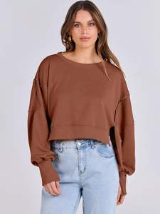 Sweats à capuche courts pour femmes sur mesure en gros, 100% coton molletonné, écologiques, respirants, logo frontal personnalisé, service OEM personnalisé - Product Image 5