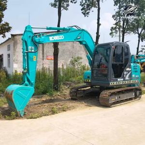 Excavatrice d'occasion Kobelco SK75, marque japonaise d'origine, 7,5 tonnes, mini-excavatrice, excavatrice sur chenilles en caoutchouc - Product Image 3