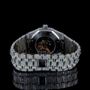 Premium Quality Luxury Fully <b>Iced</b> <b>Out</b> Mossinate Moissanite Diamond <b>Watch</b> with Stainless Steel Waterproof Wristwatch for Sale - Product Image 4