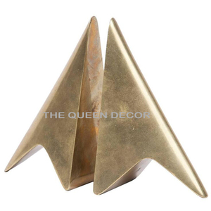 Venta caliente juegos de metal de hierro y aluminio de 2 sujetalibros decorativos para el hogar con acabado dorado diseño abstracto soporte de libro moderno - Product Image 6