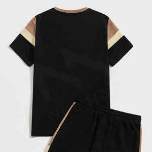 Vente flash : Ensemble de vêtements de sport décontractés pour hommes, respirant, 100% coton, t-shirts et shorts assortis pour l'été - Product Image 6