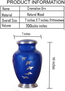 Engraved Aluminium Cremation Urn for Human <b>Ashes</b> Adult Male Female Pets Cat <b>Dog</b> Urn Large Burial Funeral Urns for <b>Ashes</b> (Blue) - Product Image 6