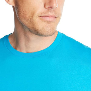 Venta al por mayor de los hombres 100% algodón camiseta de moda Slim Fit cuello redondo ligero 220g de alta calidad liso para Pima personalizable - Product Image 4