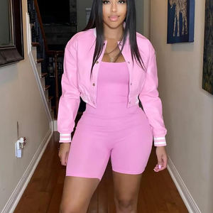 Vente en gros de nouvelles vestes d'université Letterman Crop élégantes pour femmes à vendre vêtements d'hiver de haute qualité pour femmes - Product Image 6