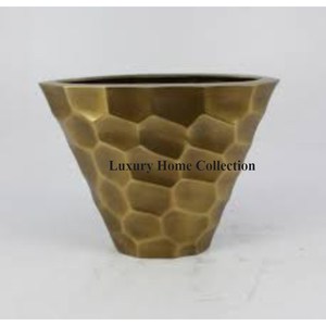 Macetas y macetas grandes de diseño martillado de Color dorado elegante, diseño casero, aspecto elegante, accesorios decorativos para balcón, suministros - Product Image 2