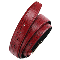 Ceinture personnalisée en cuir de vachette véritable gaufré façon croco avec boucle en acier, imperméable et légère, avec logo personnalisé pour hommes et femmes, usage décontracté ou professionnel