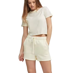 POVTY Ensemble de yoga coupe ajustée personnalisé pour femmes veste zippée à manches longues à séchage rapide short taille haute tenue de sport hauts de fitness Service OEM - Product Image 2