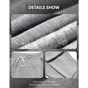 <b>Lounge</b> & Athletic Sweatpants with Multiple Pockets for Training <b>Light</b> Gray Casual Cargo Pants Stretch Workout Joggers Drawstring - Product Image 6