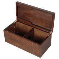 Boîte cadeau en bois massif brun foncé de haute qualité, boîte d'emballage en bois pour spiritueux à double porte avec porte-bouteilles intégrés