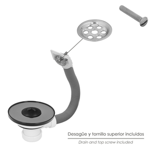 Valvola per lavabo O/ 115 mm. Altezza 1 1/2 pollici 40 mm. Con sistema di troppopieno - Product Image 5
